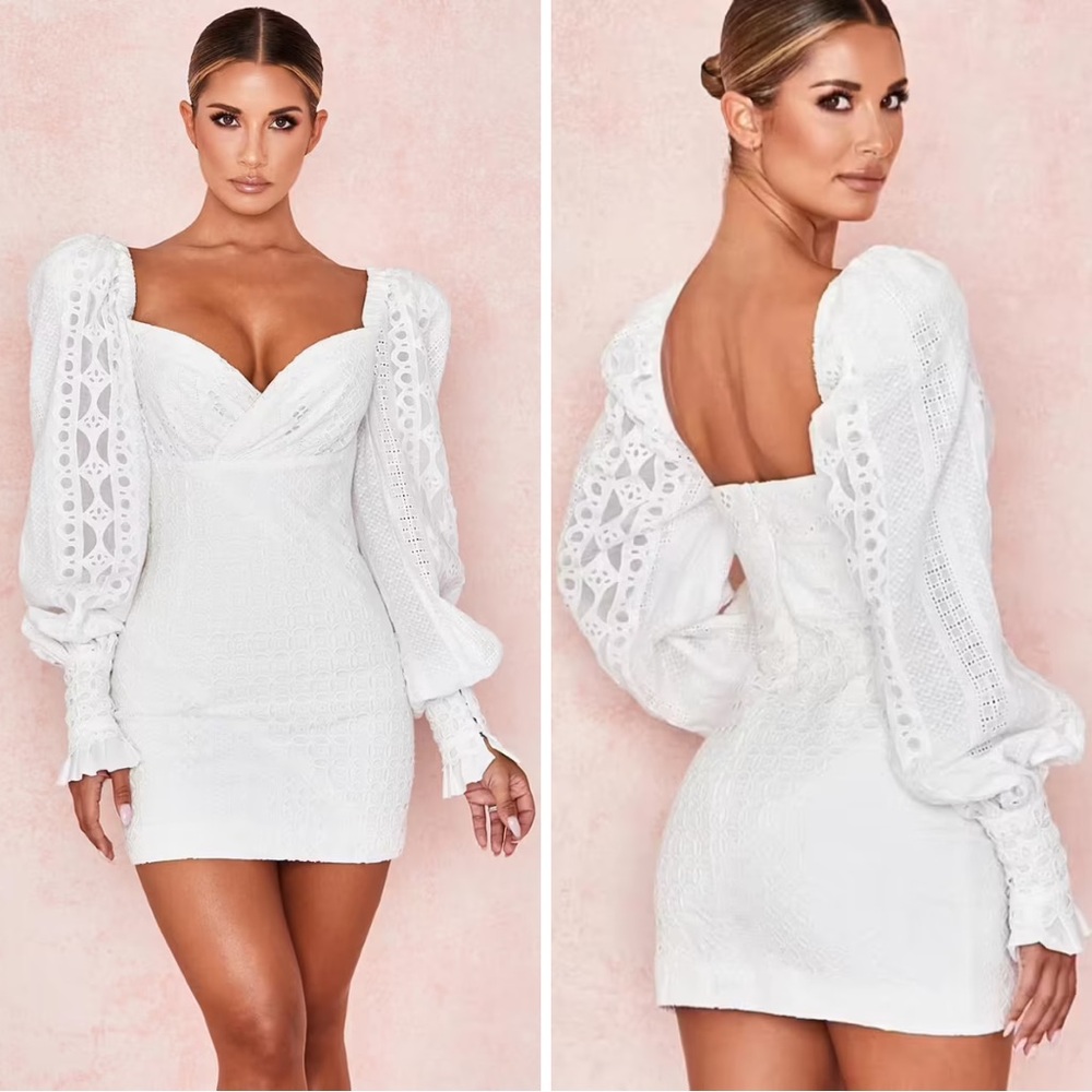 House of CB Marquis Lace Broderie Anglaise Mini Dress